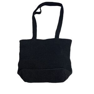 THE SAK Crossbody Crochet Shoulder Bag Black 9X4X9.5‎
